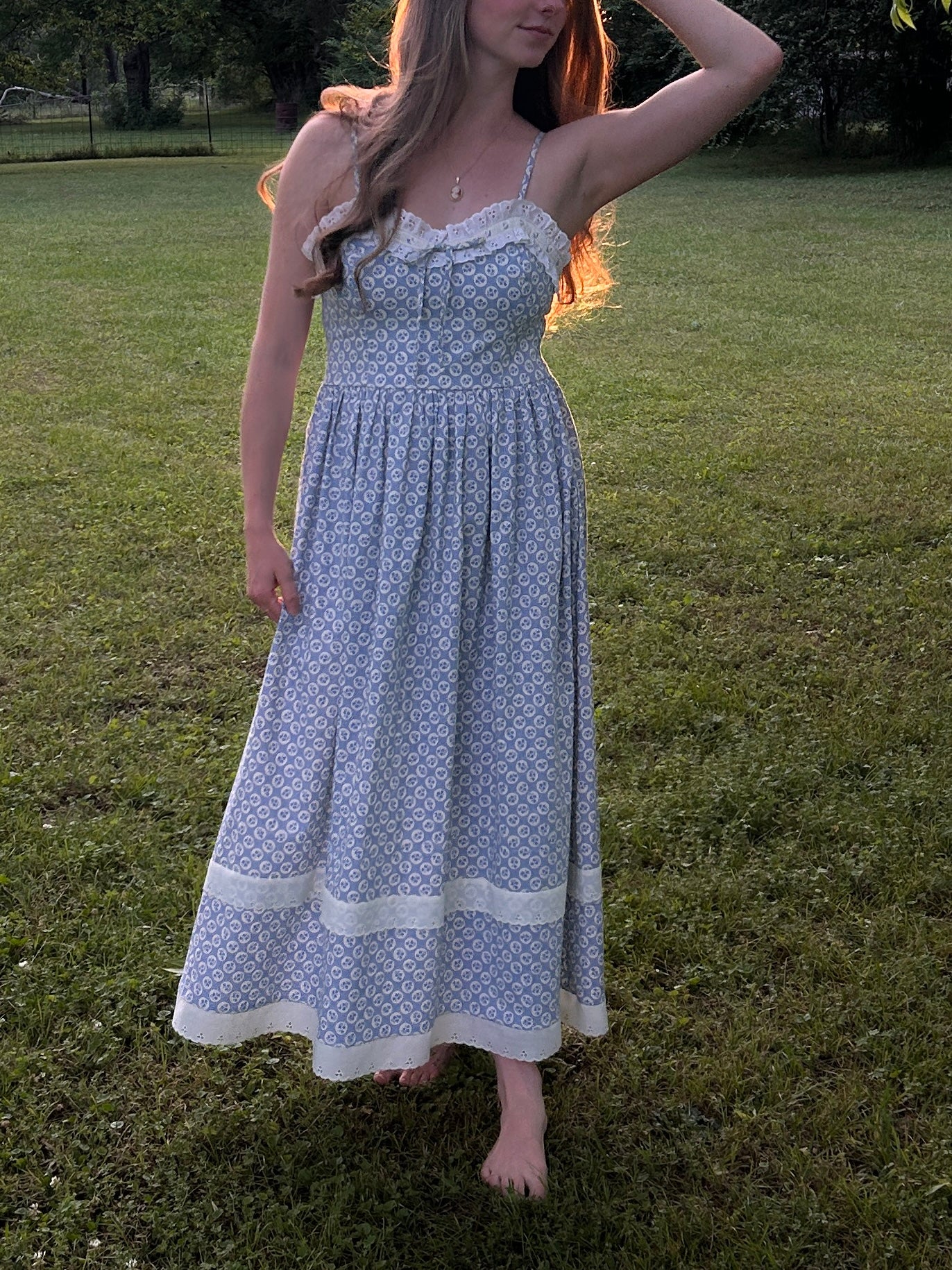 Blue Tulip Maretta Dress – Handmade Vintage Quilting Cotton